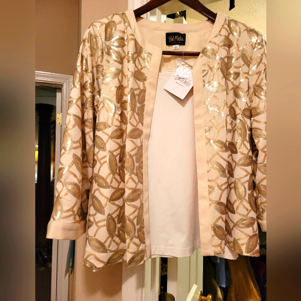 Bob Mackie Wearable Art Sequined Evening Jacket